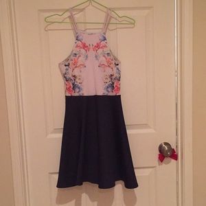 Floral fancy dress papaya